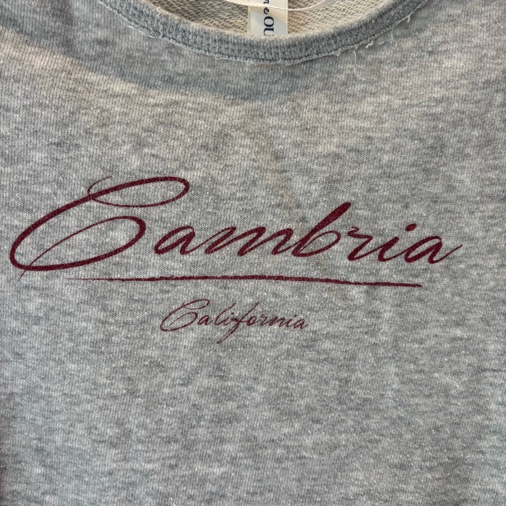 NWOT Live Love OURAY Gray Cambria CA Sweat Shirt terry lined boatneck SZ L - Picture 3 of 12